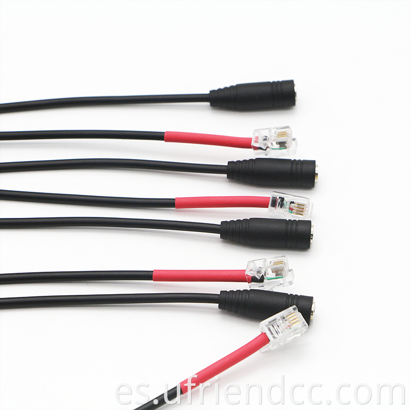 Fabricación de alta calidad Factorización PVC impermeable 30 cm 4p4c RJ9/RJ10 a 3.5 mm Cable de auriculares femenino